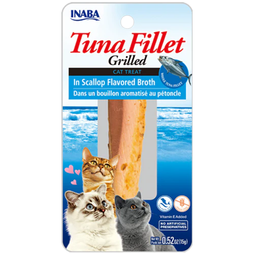 INABA Churu Tuna Fillet Tuna & Scallop Broth Cat Treats USA502A, 15 g (Pack of 1)