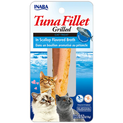 INABA Churu Tuna Fillet Tuna & Scallop Broth Cat Treats USA502A, 15 g (Pack of 1)
