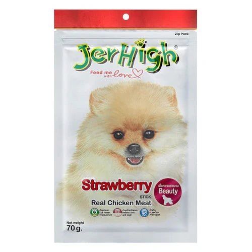 Jerhigh Strawberry Chicken Dog Treats – 70g