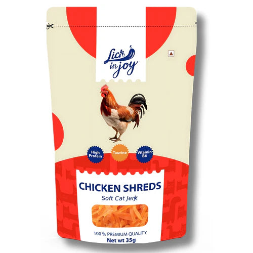 Lick in Joy Soft Cat Jerky All Life Stages Cat Treats, Chicken Shreds, 35 g