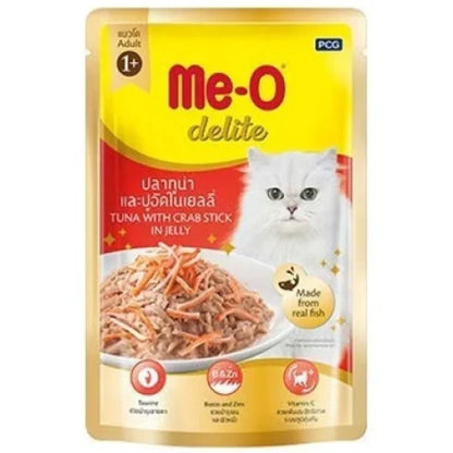 Me-O Delite Wet Cat Food Tuna with Crab Sticks in Jelly – 70g
