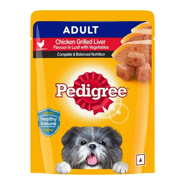 Pedigree Adult Chicken, Grilled Liver Loaf Flavor with Vegetables Wet Dog Food – 70 g