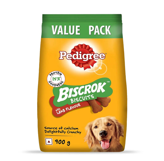 Pedigree Biscrok Dog Biscuit, Lamb Flavour – 500g