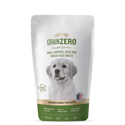 Signature Grain Zero Chicken Chunks Gravy Puppy Dog Wet Food — 150 g