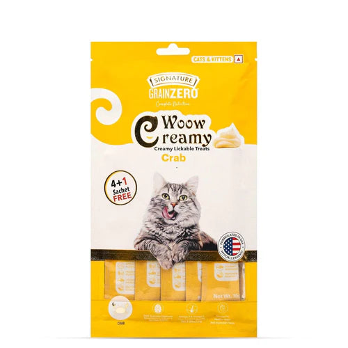 Signature Grain Zero Woow Creamy Crab Lickable Treats for Cat & Kitten – 75 g