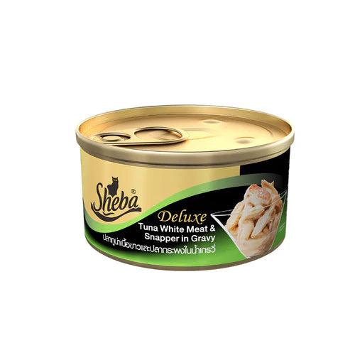 Sheba Wet Food Complete Nutrition Tuna White Meat & Snapper In Gravy Cat, 85g